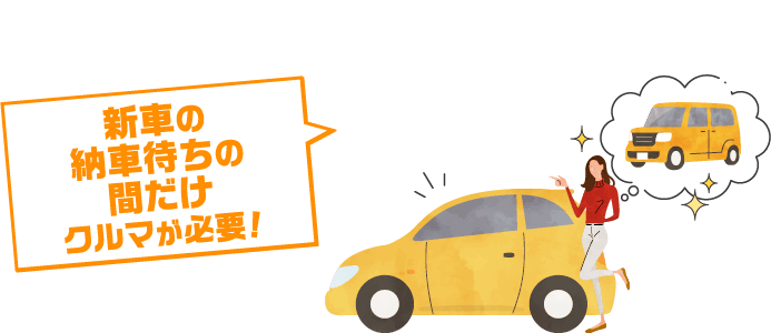 新車の納車待ちの間だけクルマが必要!